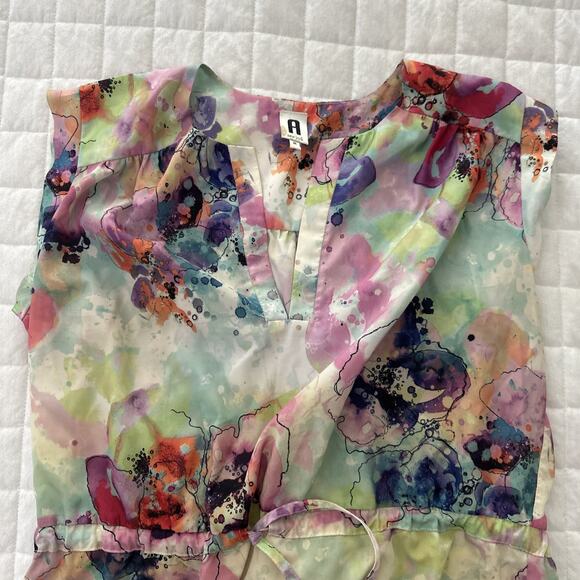 A AMANDA UPRICHARD Dress Womens Medium Colorful Abstract Mini Shift Modern Boho - Picture 12 of 13